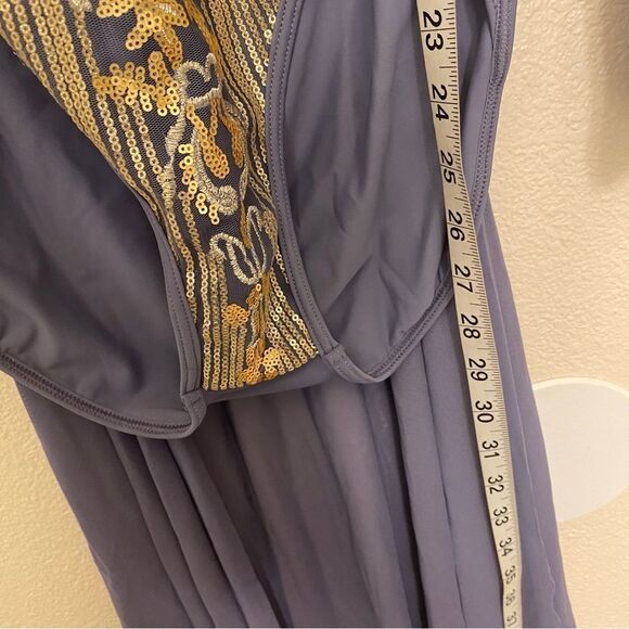 WEISSMAN Elite solo Dance costume slate blue Radiant Sequin Mesh Dress D11490 SA - Picture 10 of 14